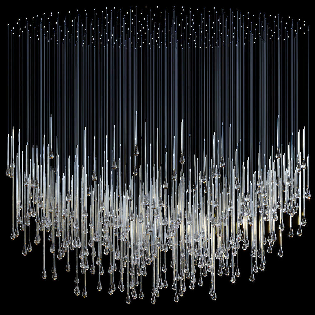 Crystal Teardrop Tube Rain Chandelier