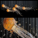 Amber Geometric Jellyfish Chandelier