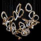 Gold Crystal Loop Chandelier
