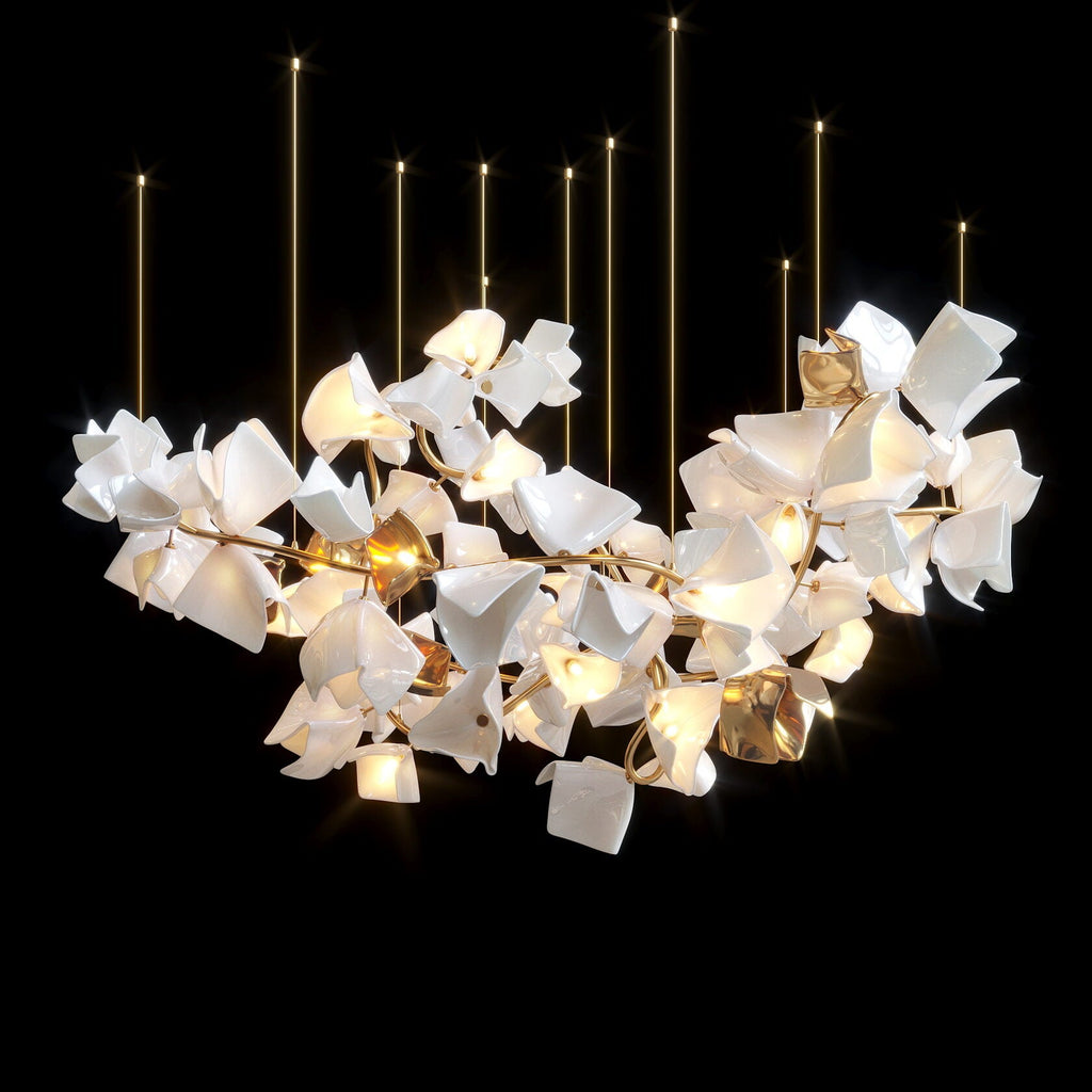 White Petal Cluster Chandelier
