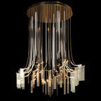 Linear Panel Cascade Chandelier