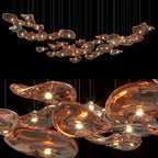 Amber Glass Pebble Cluster Chandelier