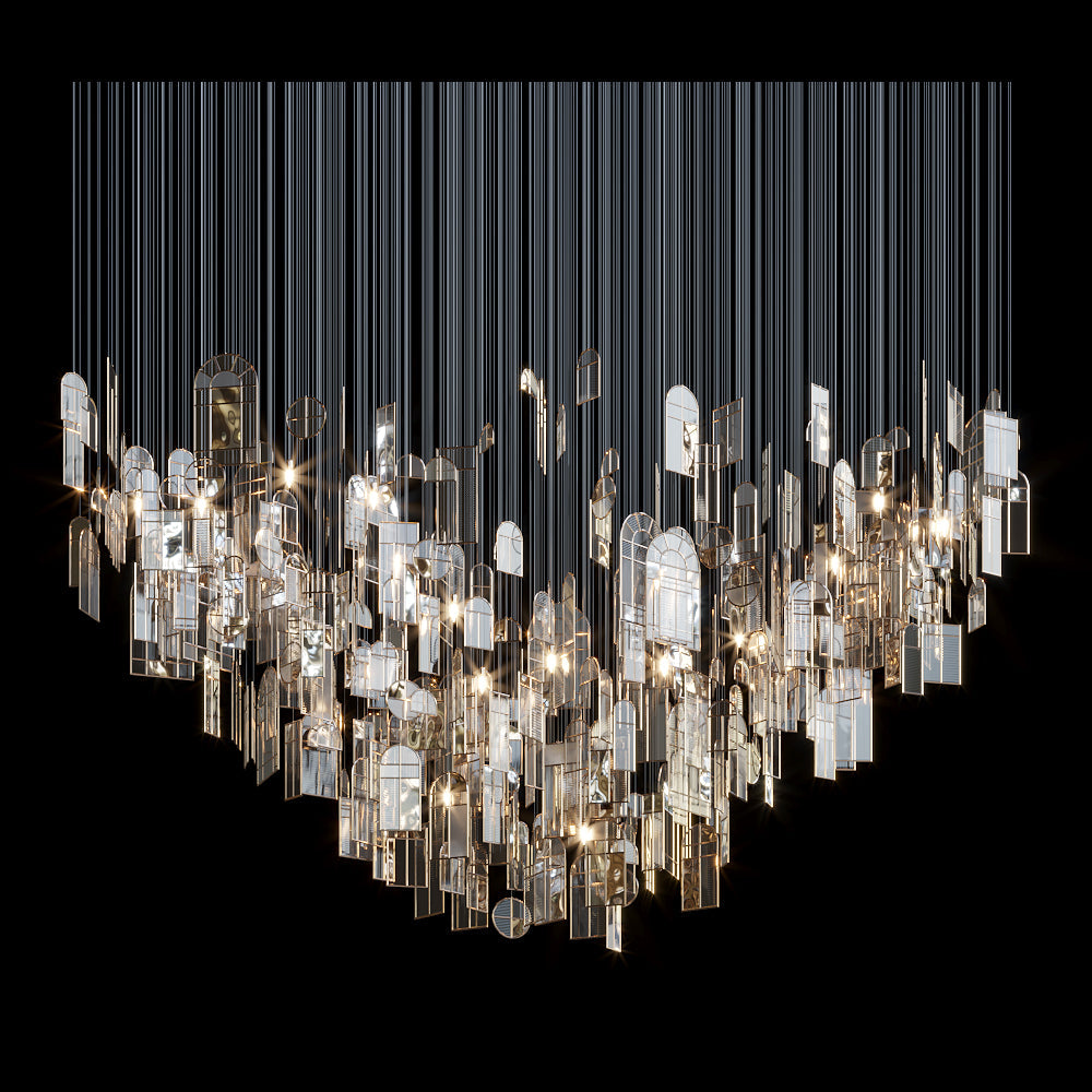 Mirror Window Panel Chandelier
