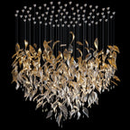 Gold Crystal Leaf Rain Chandelier
