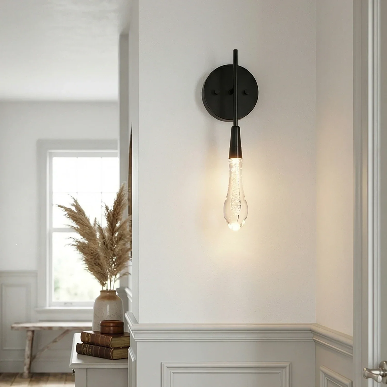 Raindrop Glass Solitaire Wall Lamp