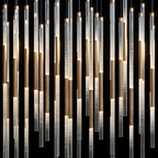 Frosted Tube Cluster Chandelier