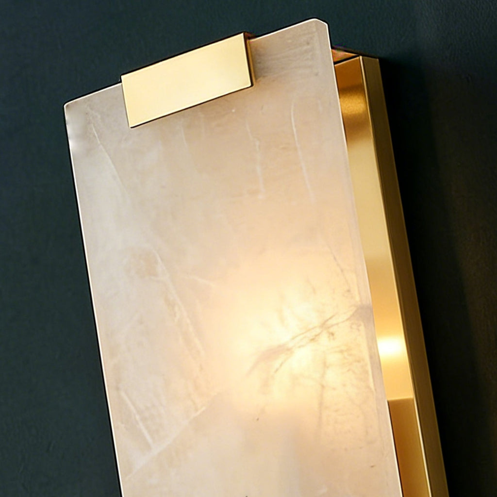 Rectangular Natural Alabaster Wall Sconce by Bling Lighting Studio