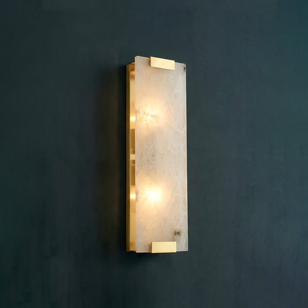 Rectangular Natural Alabaster Wall Sconce by Bling Lighting Studio