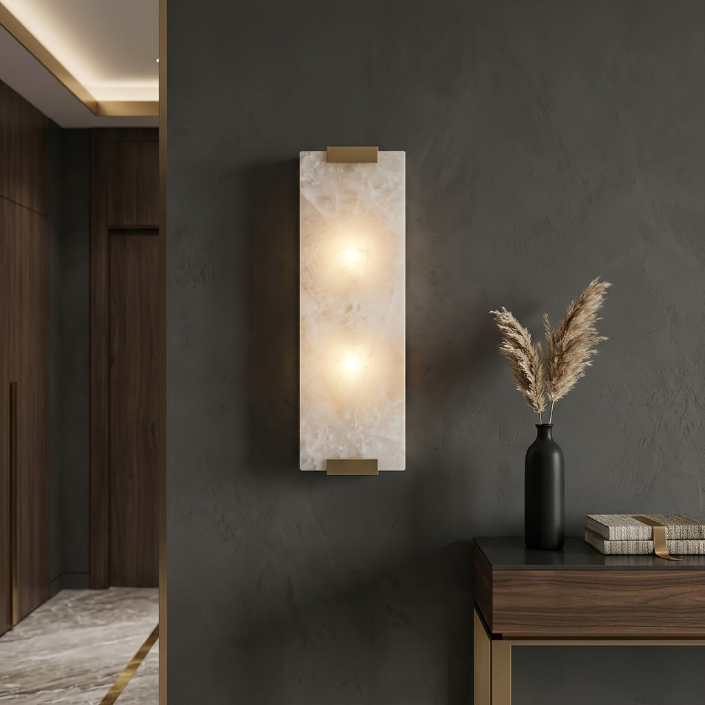 Rectangular Natural Alabaster Wall Sconce by Bling Lighting Studio