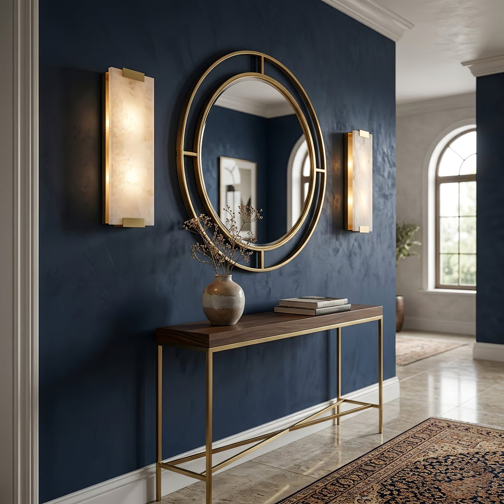 Rectangular Natural Alabaster Wall Sconce by Bling Lighting Studio