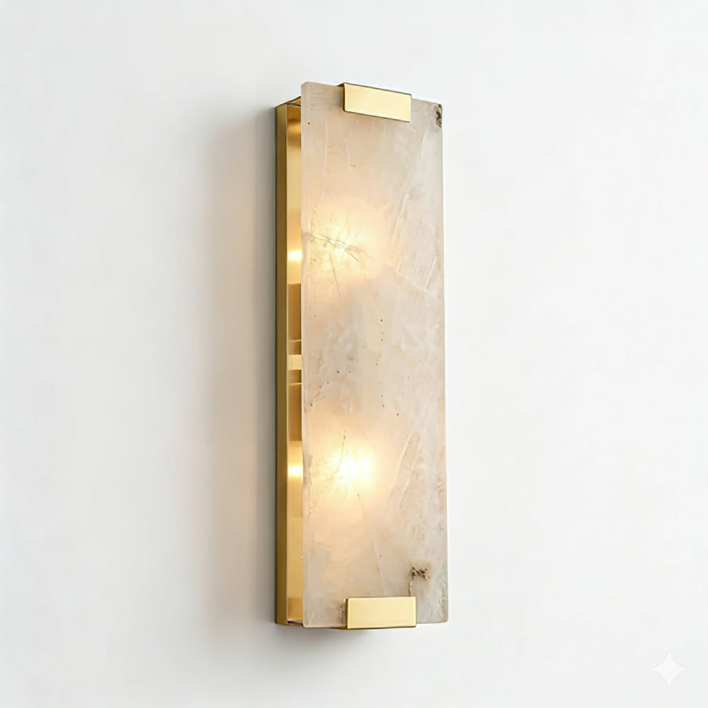 Rectangular Natural Alabaster Wall Sconce by Bling Lighting Studio