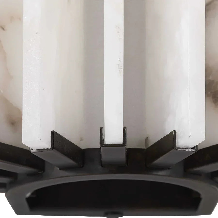 SYLIRA RIBBED ALABASTER PANEL SCONCE by Bling Lighting Studio
