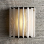 SYLIRA RIBBED ALABASTER PANEL SCONCE by Bling Lighting Studio