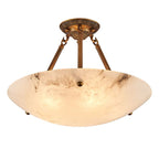 Vintage Round Alabaster Flush Mount Ceiling Light by Bling Lighting Studio