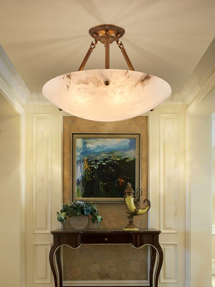 Vintage Round Alabaster Flush Mount Ceiling Light product image