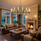 Round Brass Linear Chandelier