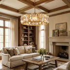 Round Crystal Calcite Chandelier