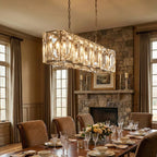 Round Crystal Calcite Chandelier