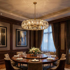 Round Crystal Calcite Chandelier