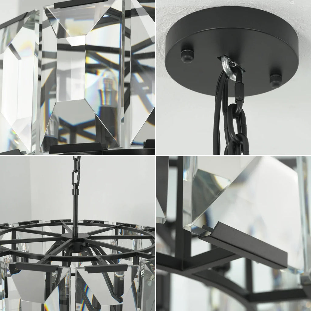 Round Crystal Calcite Chandelier