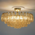 Prismatico 91 Elements Amber Compact Glass Chandelier 25"