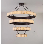 Tiered Alabaster Spiral Chandelier