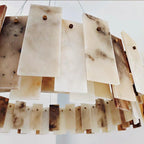 Tobacco-Hued Alabaster Chandelier