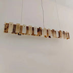 Tobacco-Hued Alabaster Chandelier