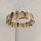 Tobacco-Hued Alabaster Chandelier