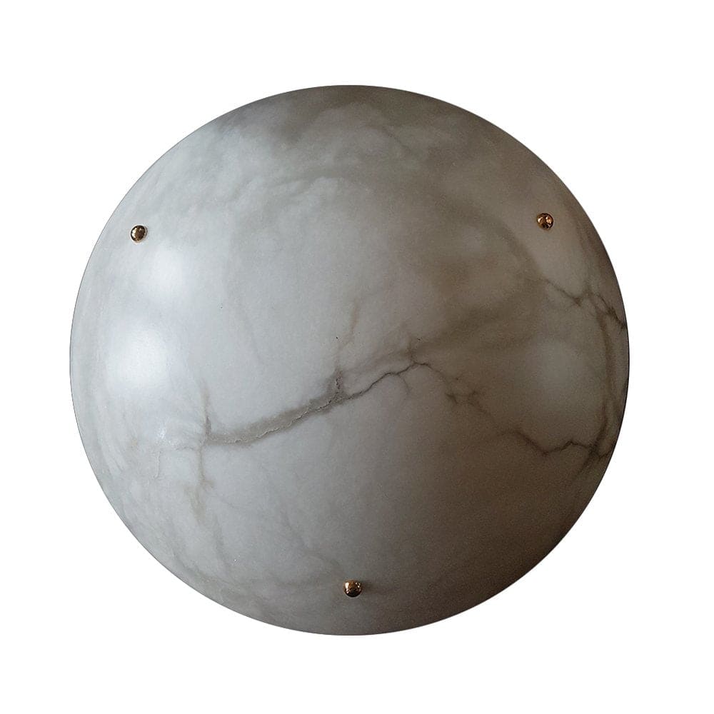 Vintage Round Alabaster Flush Mount Ceiling Light material and finish detail