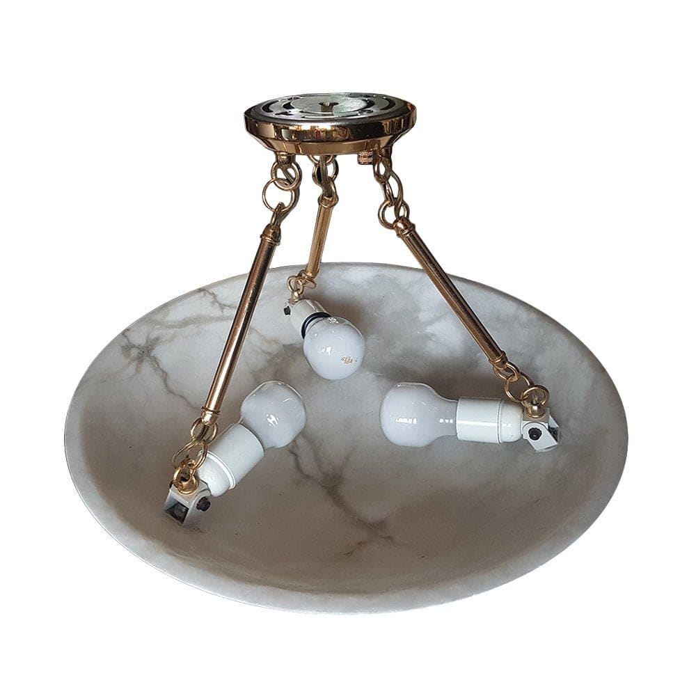 Vintage Round Alabaster Flush Mount Ceiling Light additional product view