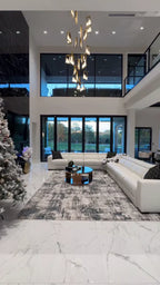 Modern Luxury Alabaster Chandelier with Golden Brass Frame, Organic Floating Design by Bling Lighting Studio