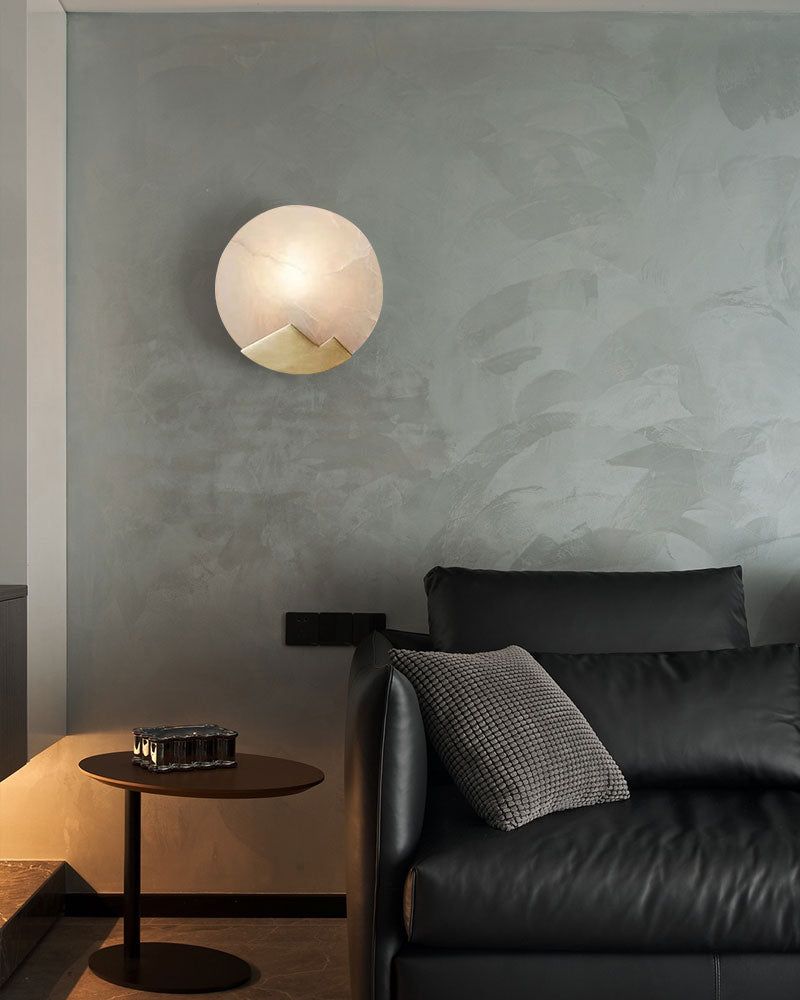 Postmodern LED Spanish Marble Chandelier Lamp in Brass for staircase by Bling Lighting Studio
