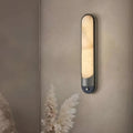Sandford Stainless Steel & Alabaster Wall Sconce by Bling Lighting Studio