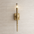 Valen Forged Brass Alabaster Wall Sconce by Bling Lighting Studio