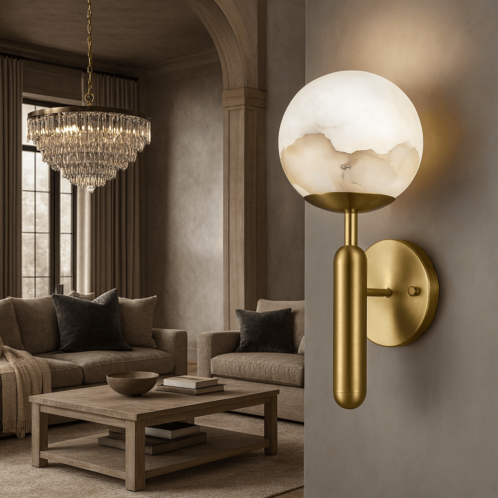 Orla Alabaster Wall Sconce detail view