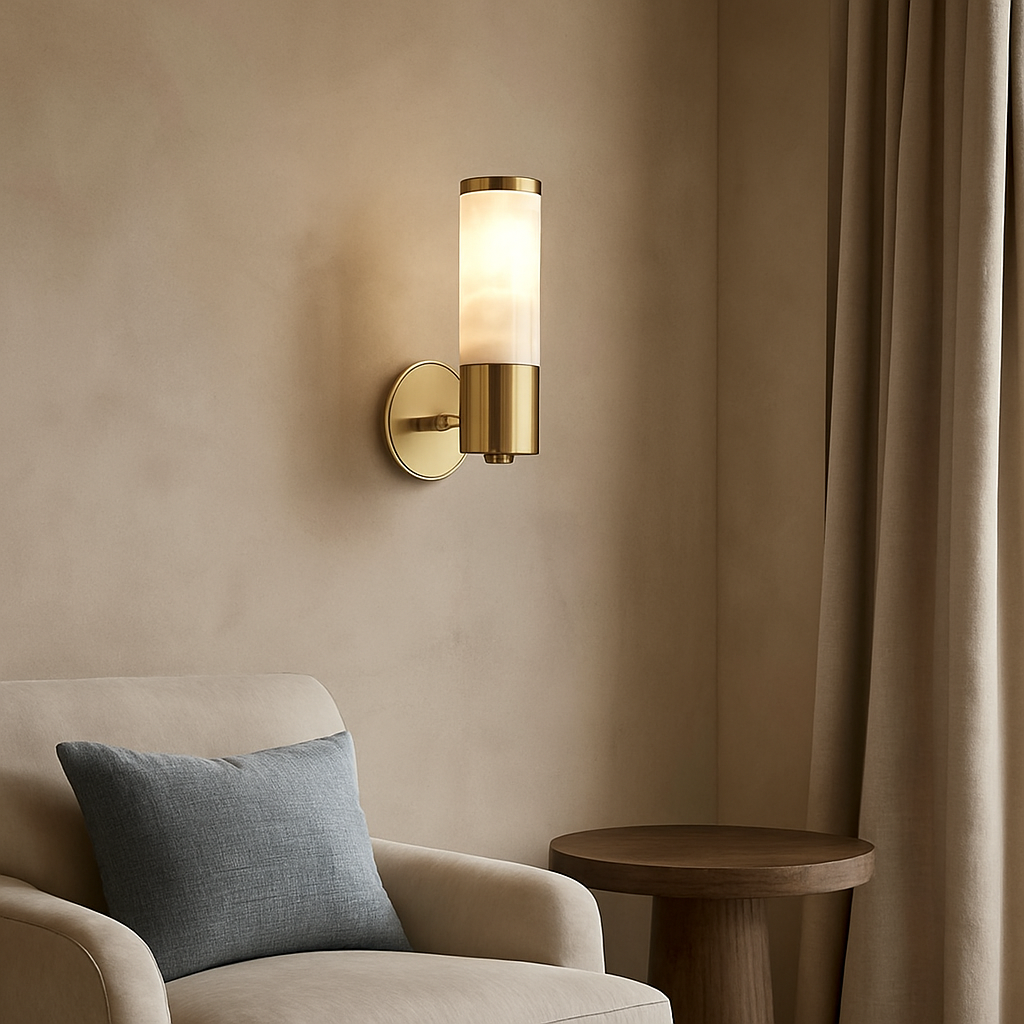 Moonshade Alabaster Wall Sconce by Bling Lighting Studio