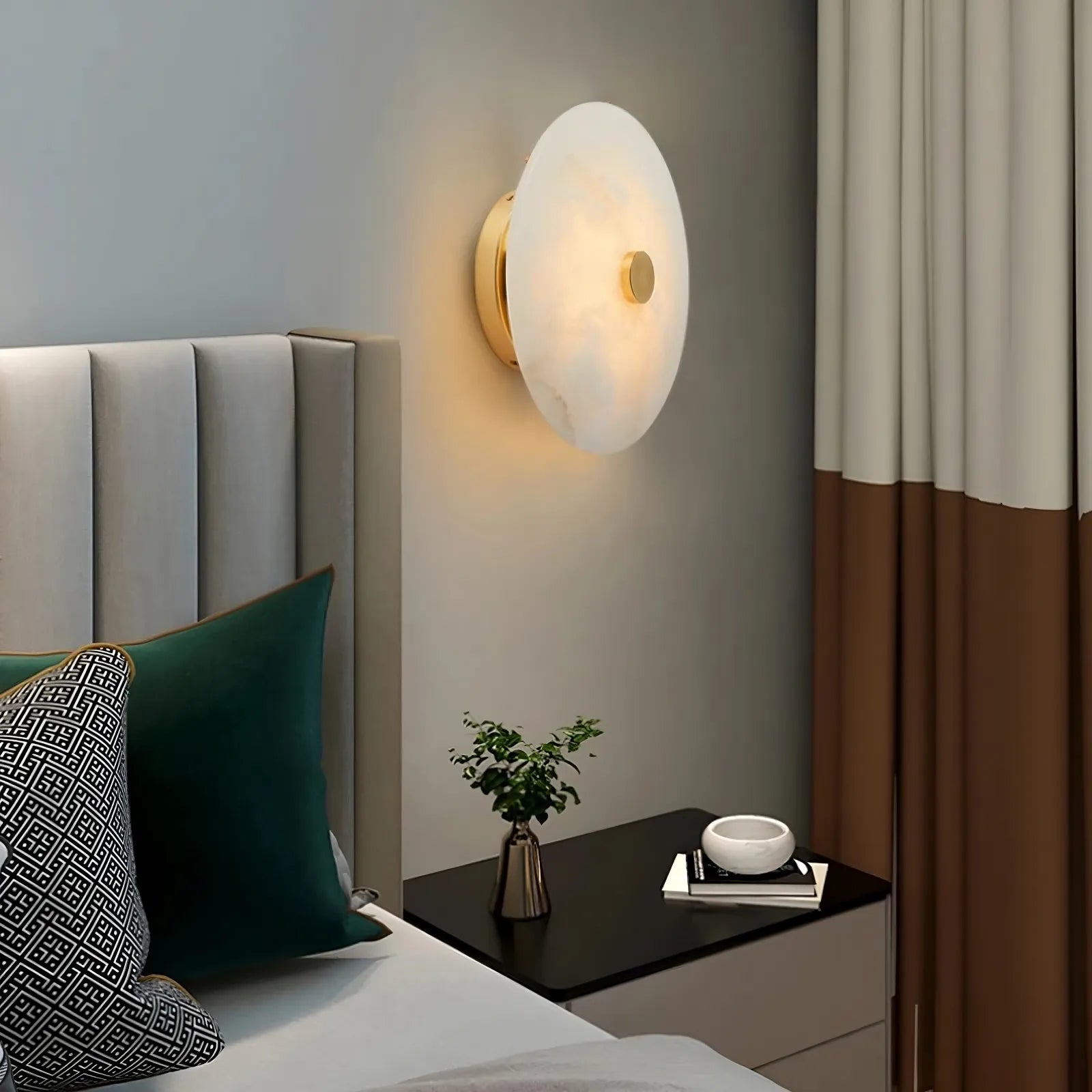 Witney Alabaster & Copper Wall Sconce material and finish detail