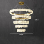 Modern Multi-layer White Alabaster Chandelier for Staircase/Foyer by Bling Lighting Studio